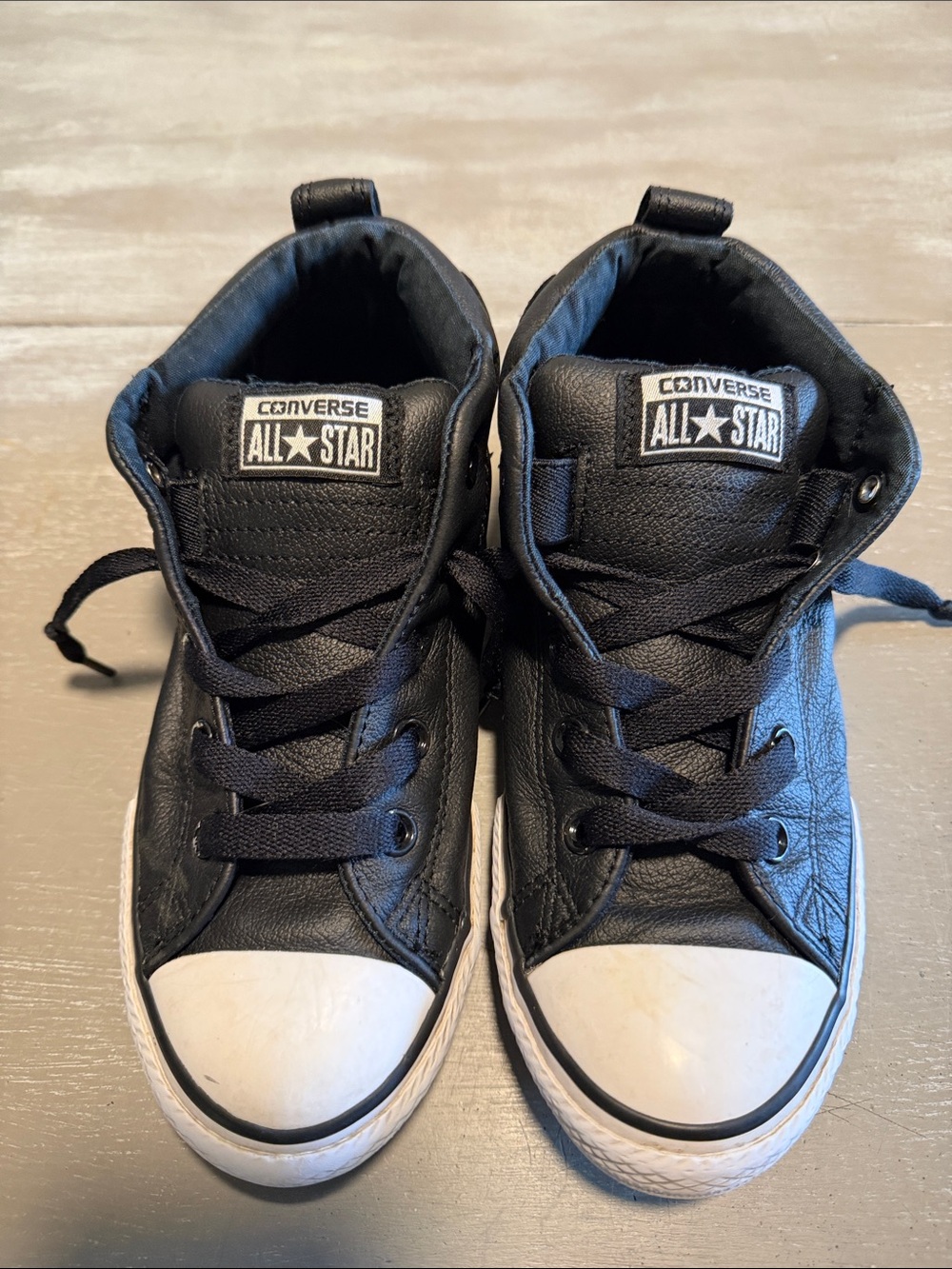 Converse Kids Black High-Top Sneakers with White Toe